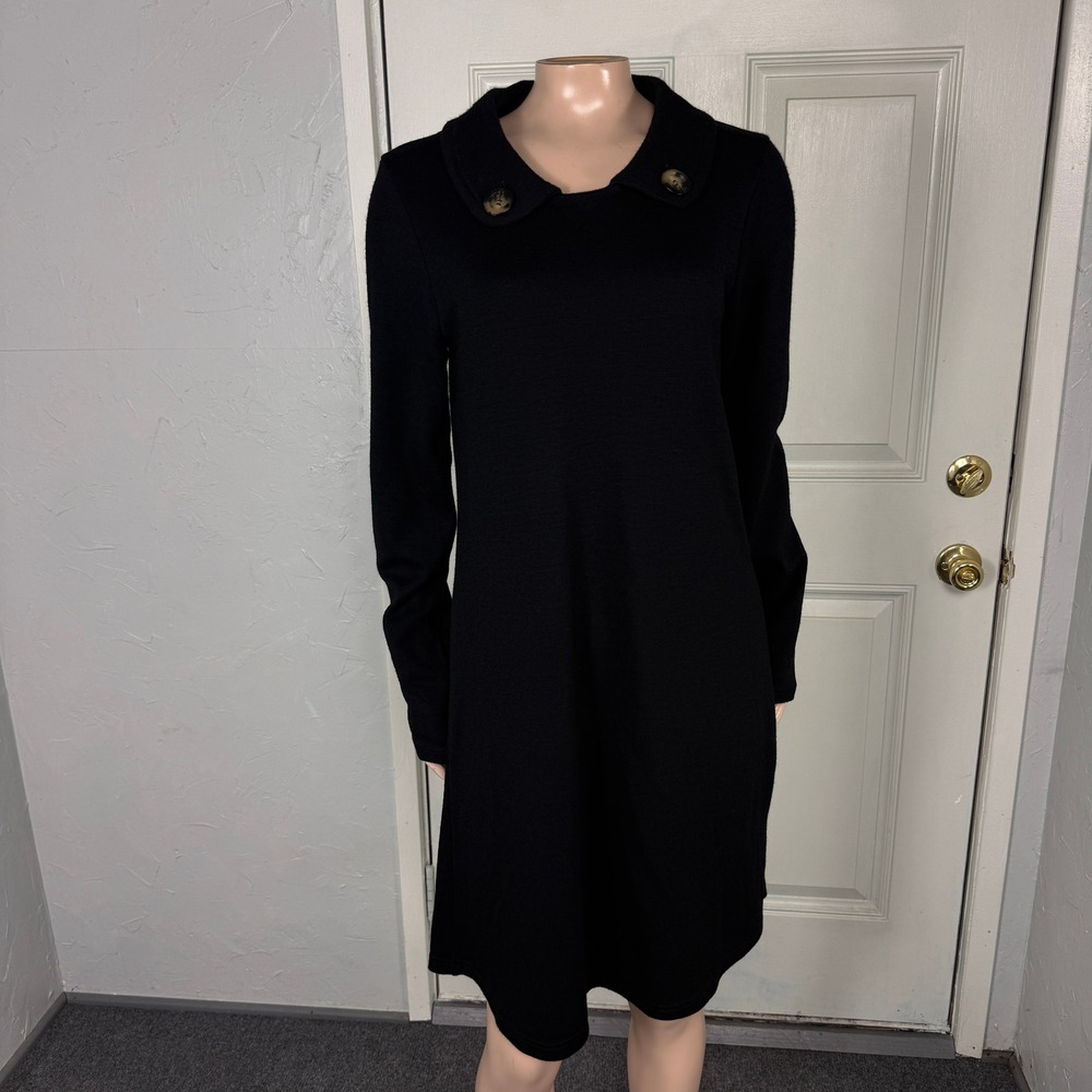 Burberry London Women's Dress 8 Wool Long Sleeve Button Collar Knit Pullover NN4